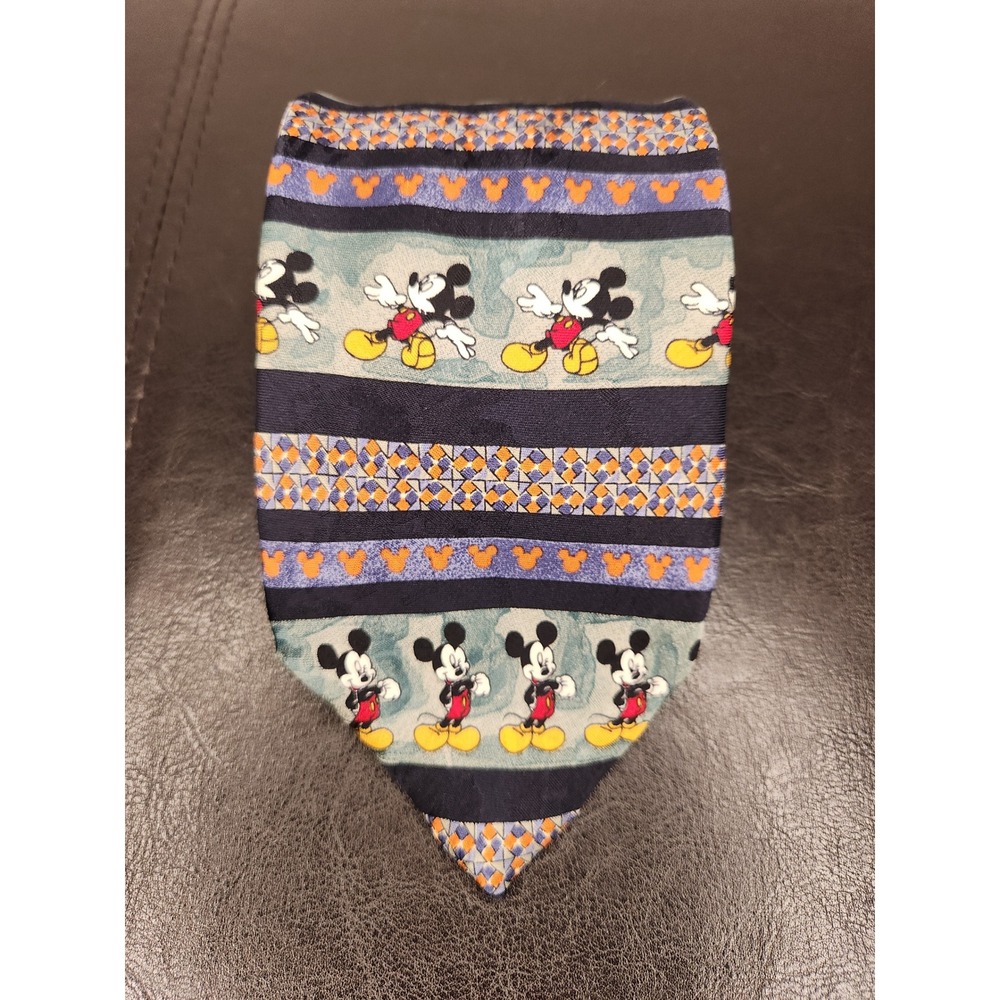 VTG Walt Disney World Mickey Mouse 100% Silk Tie - Made in Italy